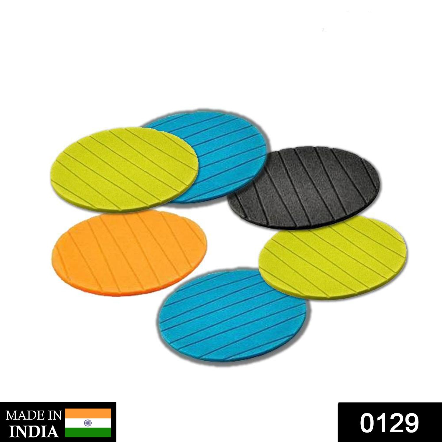 129 6 pcs Useful Round Shape Plain Silicone Cup Mat Coaster Drinking Tea Coffee Mug Wine Mat for Home 