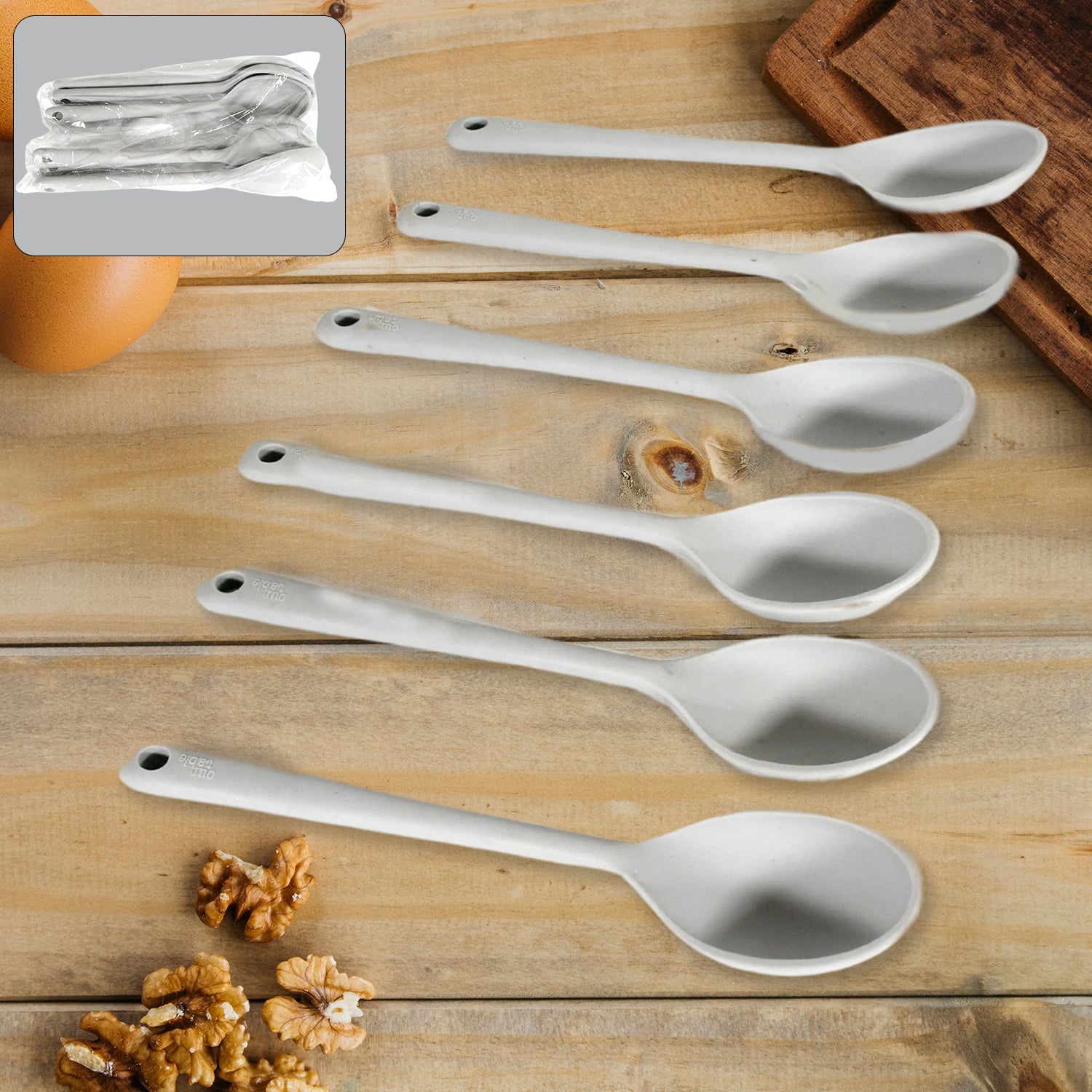 MULTIPURPOSE SILICONE SPOON, SILICONE BASTING SPOON NON-STICK KITCHEN UTENSILS HOUSEHOLD GADGETS HEAT-RESISTANT NON STICK SPOONS KITCHEN COOKWARE ITEMS FOR COOKING AND BAKING (6 Pc Set)