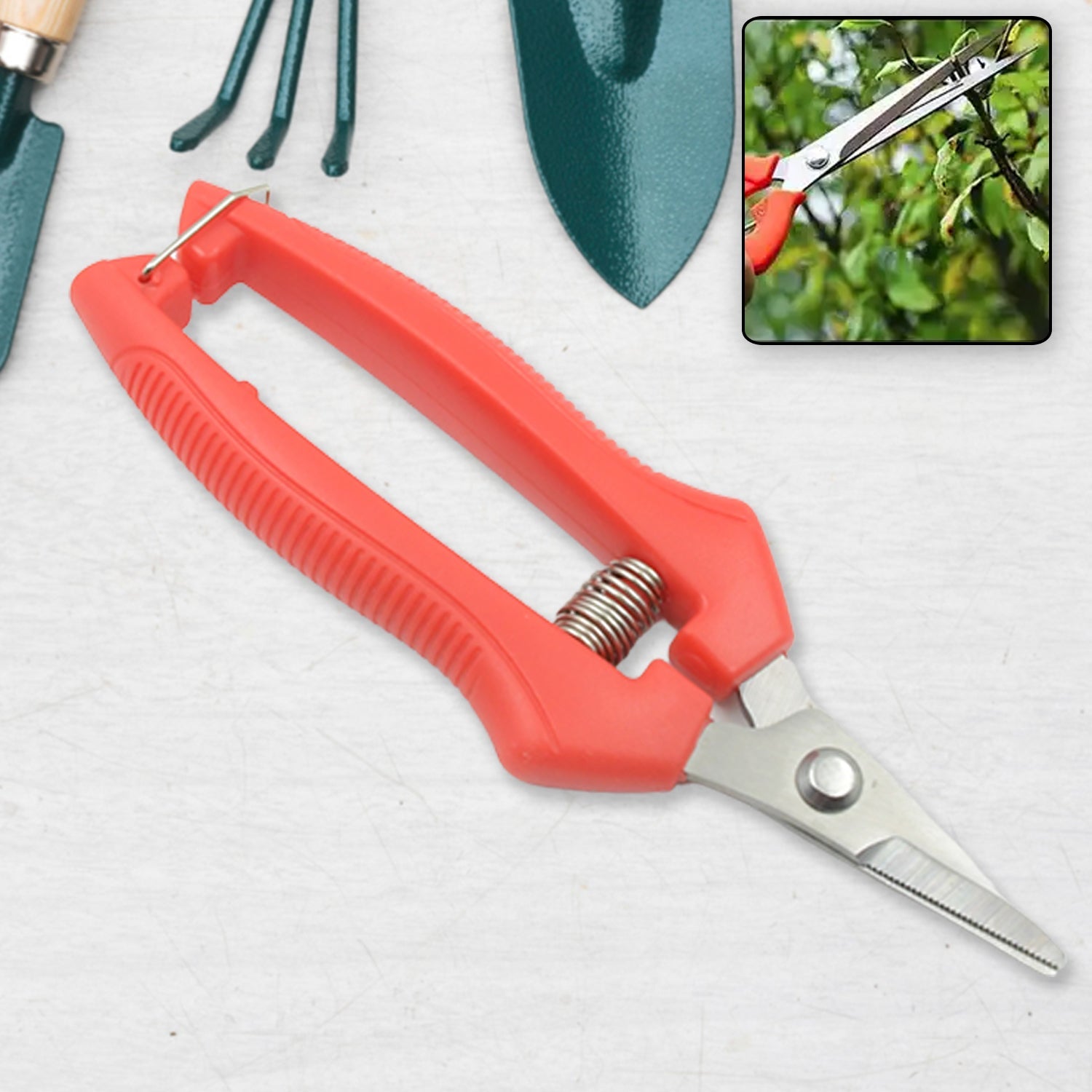 9135 Heavy Duty Stainless Steel Cutter, Non‑slip Trimming Scissors Durable Not Easy To Wear for Gardening Pruning Of Fruit Trees Flowers and Plants (With Plastic Packing)