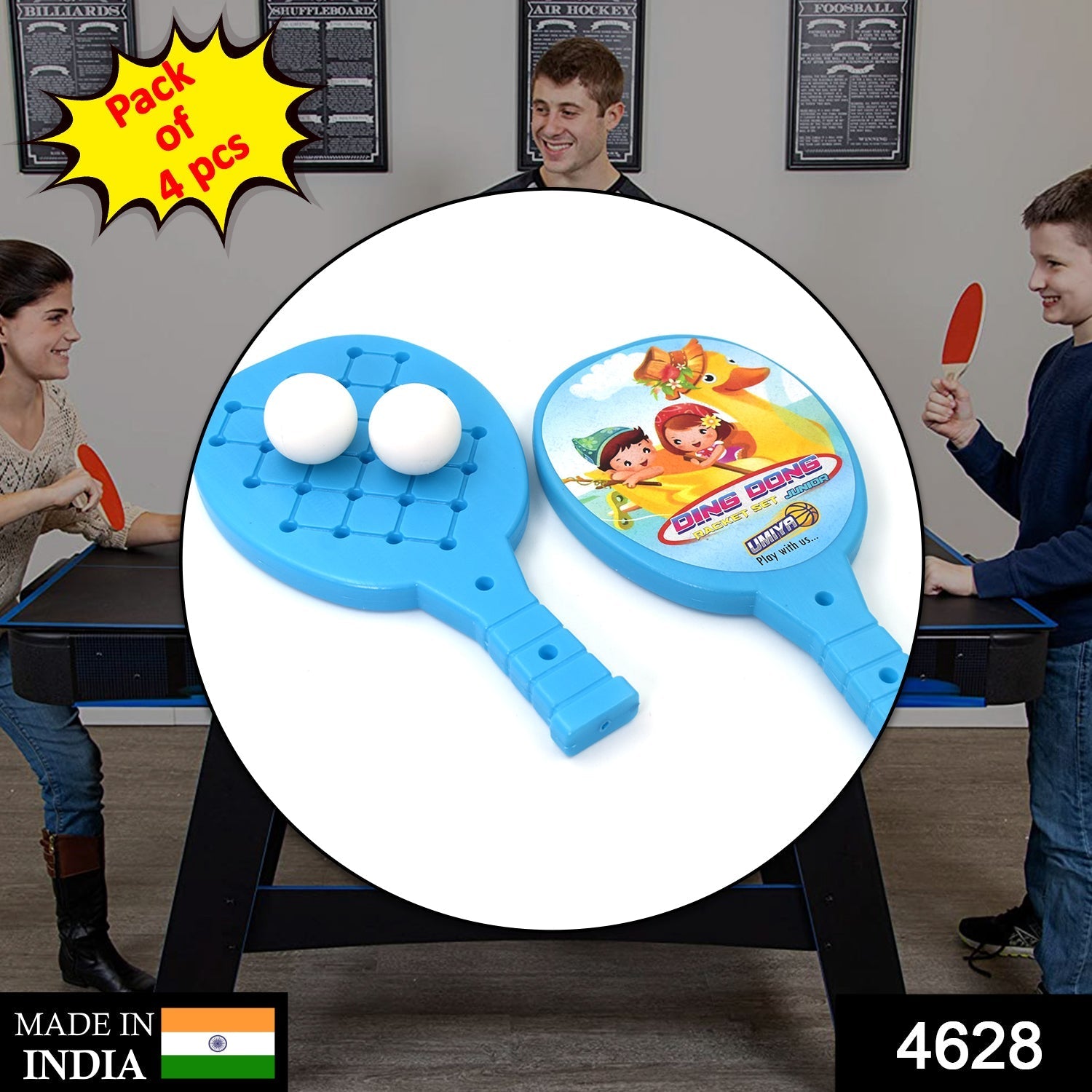 4628 Racket Set with Ball for Kids Plastic Table Tennis Set for Kids DeoDap