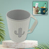 4291 Multi-Purpose Plastic Cactus Cup, Brushing Cup, Cactus Look Toothbrush And Toothpaste Holder Bathroom Cup Cartoon Bathroom Cup With Slot Handle Toothbrush Holder For Bathroom (1 Pc)