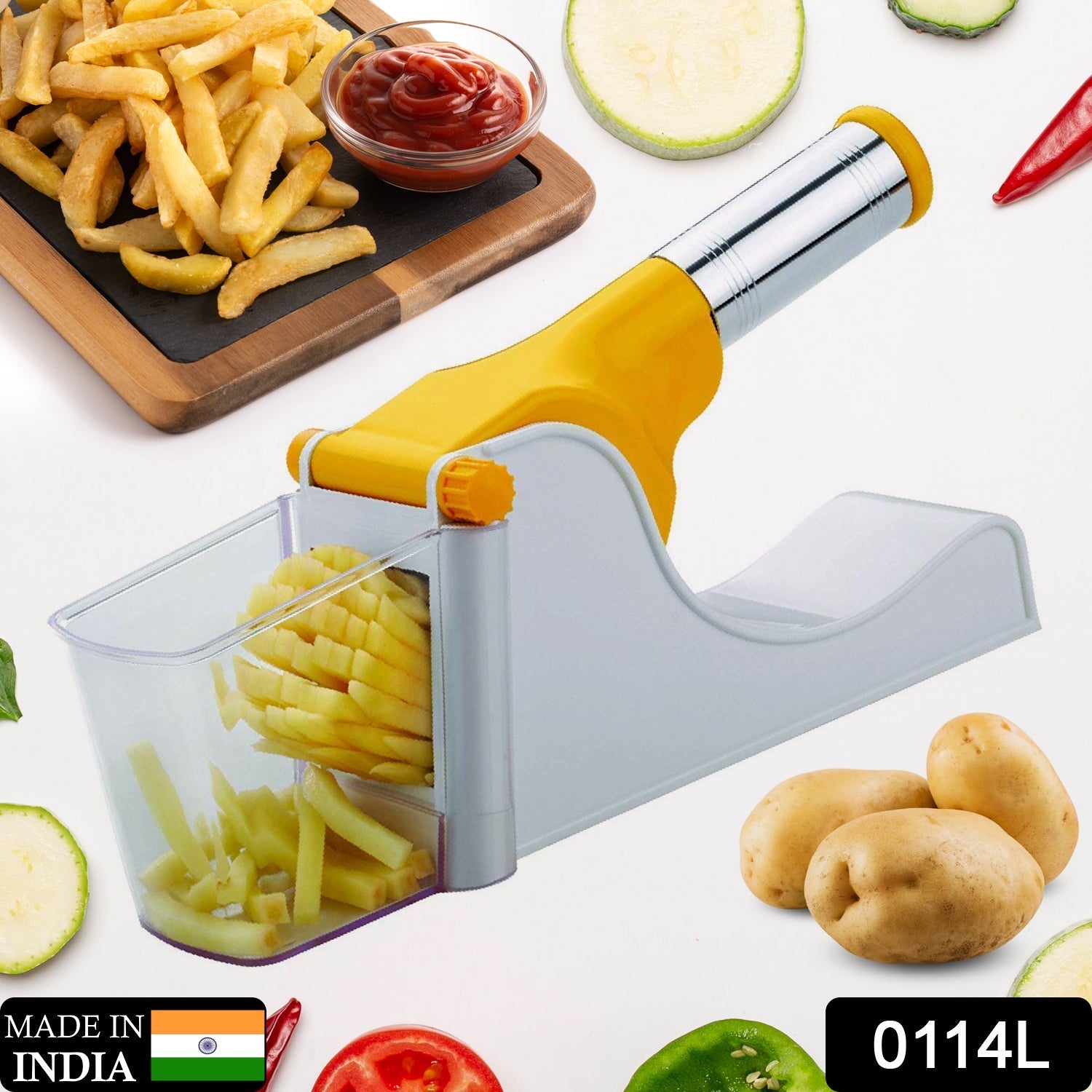 0114L French Fry Chipser / Chips Slicer / Potato Chipser /Chips Maker Machine/Potato Slicer with Container DeoDap