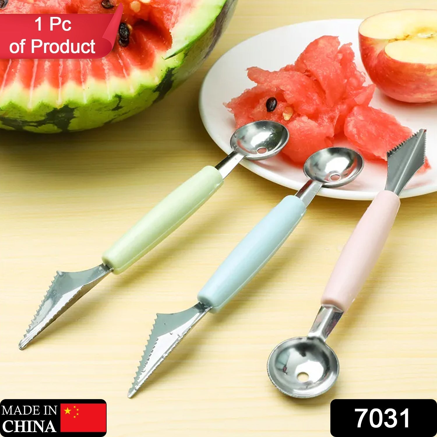 7031 Multifunctional Stainless Steel Fruit, Vegetable Pattern Carving Knife Peeler Corer Spherical Dig Ball Scoop, Garnishing Dig Ball Spoon Kit. DeoDap