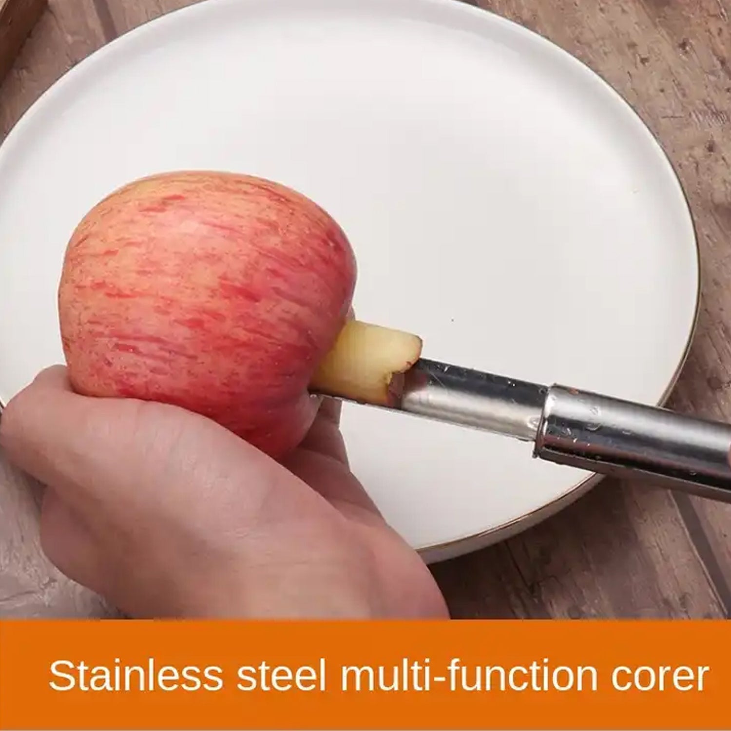 5506 Fruit Core Stainless Steel Set, Core Remover for Apple and Pear, Kitchen Prep Tool Fruit Core Remover Tool with Soft Handle, Apple Corer Stainless Steel, Kitchen Gadget Dishwasher Safe