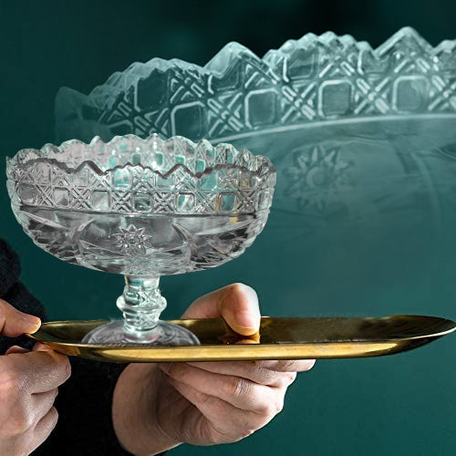 2361 Crystal Touch Beautiful Decorative Designer Fruit Glass Bowl DeoDap