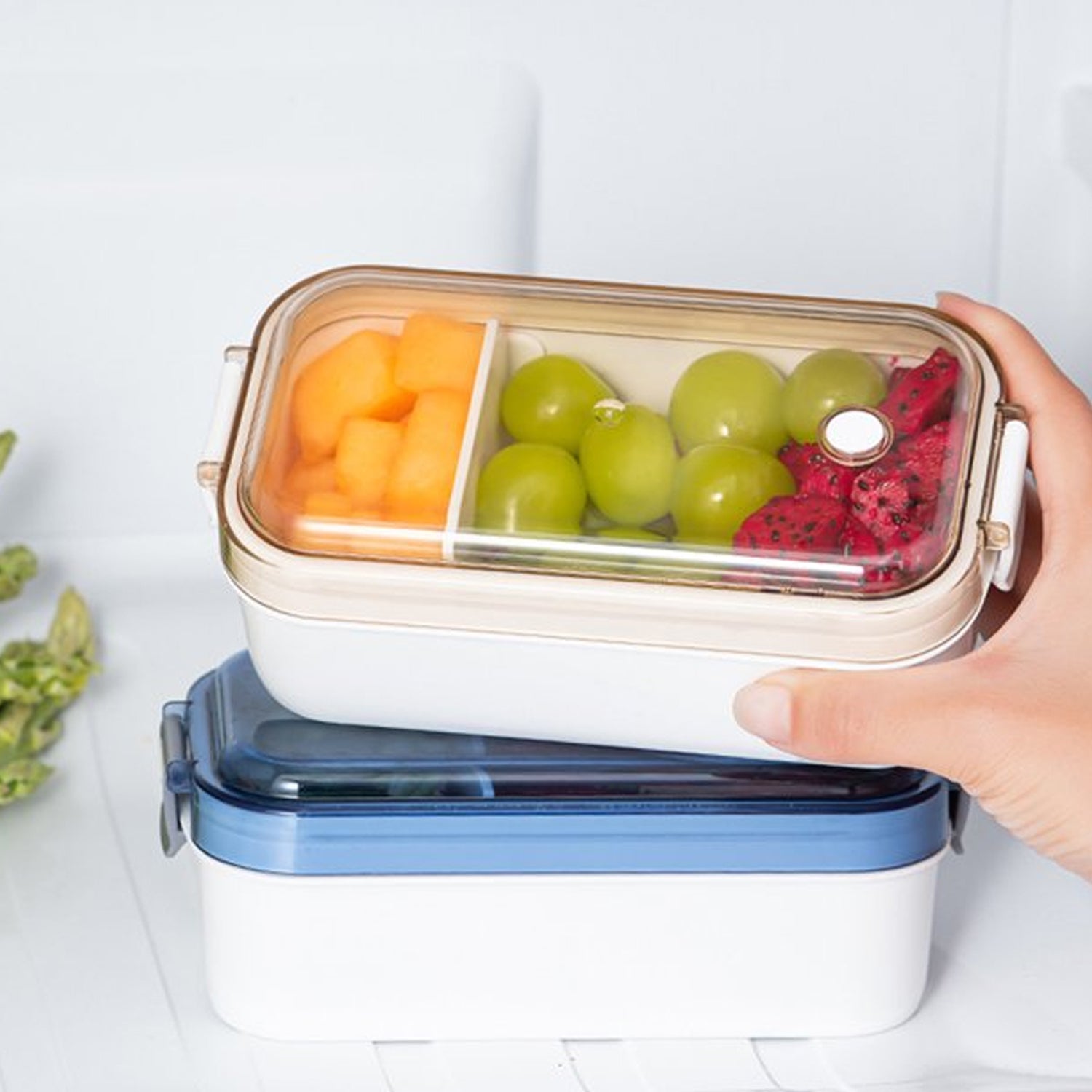 5571 Food Fresh-Keeping Box with Lid for Veggie Fruit Salad Glass Food Storage Containers for Solid Food Soups and Sauces, Leak-Proof Portable Lunch Box, Microwave, Oven, Freezer, Dishwasher