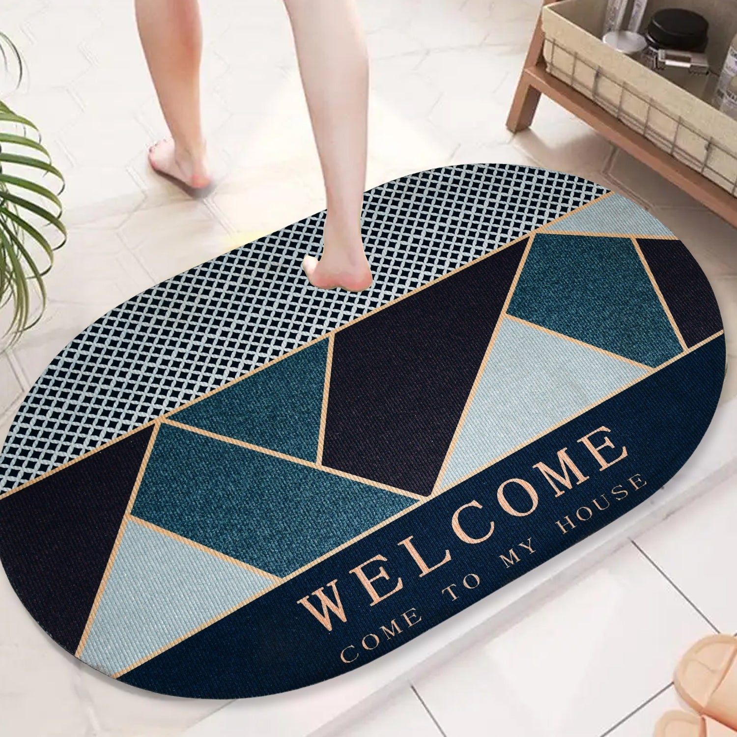 Floor Mat, Bath Mat, Door Mat Floral Pattern, Washable, Non-Slip, Stylish, Design Print Rug Mat, Stylish, Quality, Abrasion Resistant, Soundproofing, Hot Carpet, All Seasons, For Kitchen, Bedroom, Living Room (59x40 Cm)