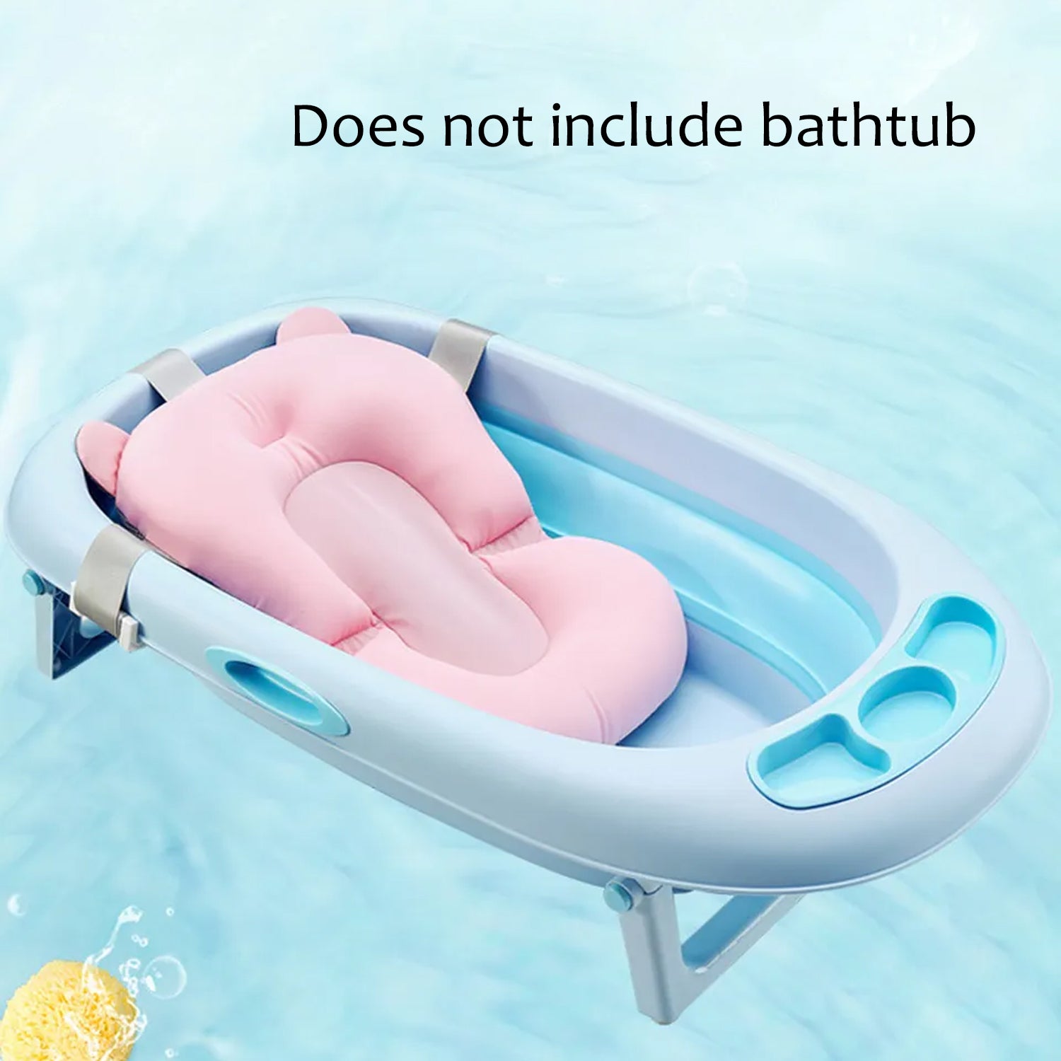 7522 Baby Bath Pillow Newborn Anti-Slip Bathtub Pad Foldable with Strap For 0-6 Month Baby DeoDap