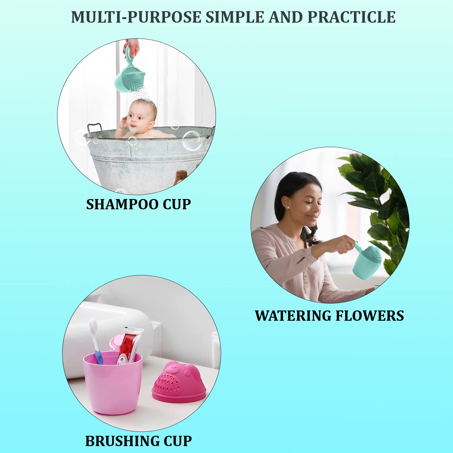 7697 Baby Shampoo Shower Cup Safe Soft Bathing Water Scorpion Baby Bath Tumbler Hair Washing Mug Rainer