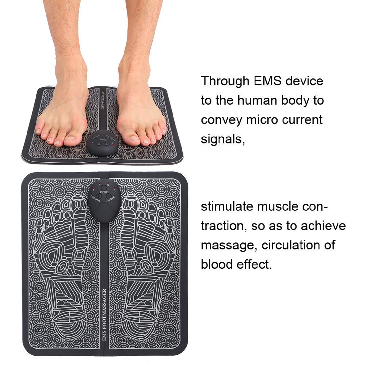 6931 EMS Foot Massager, Electric Feet Massager, Deep Kneading Circulation Foot Booster for Feet and Legs Muscle Stimulator, Folding Portable Electric Massage Machine (Mix Design)