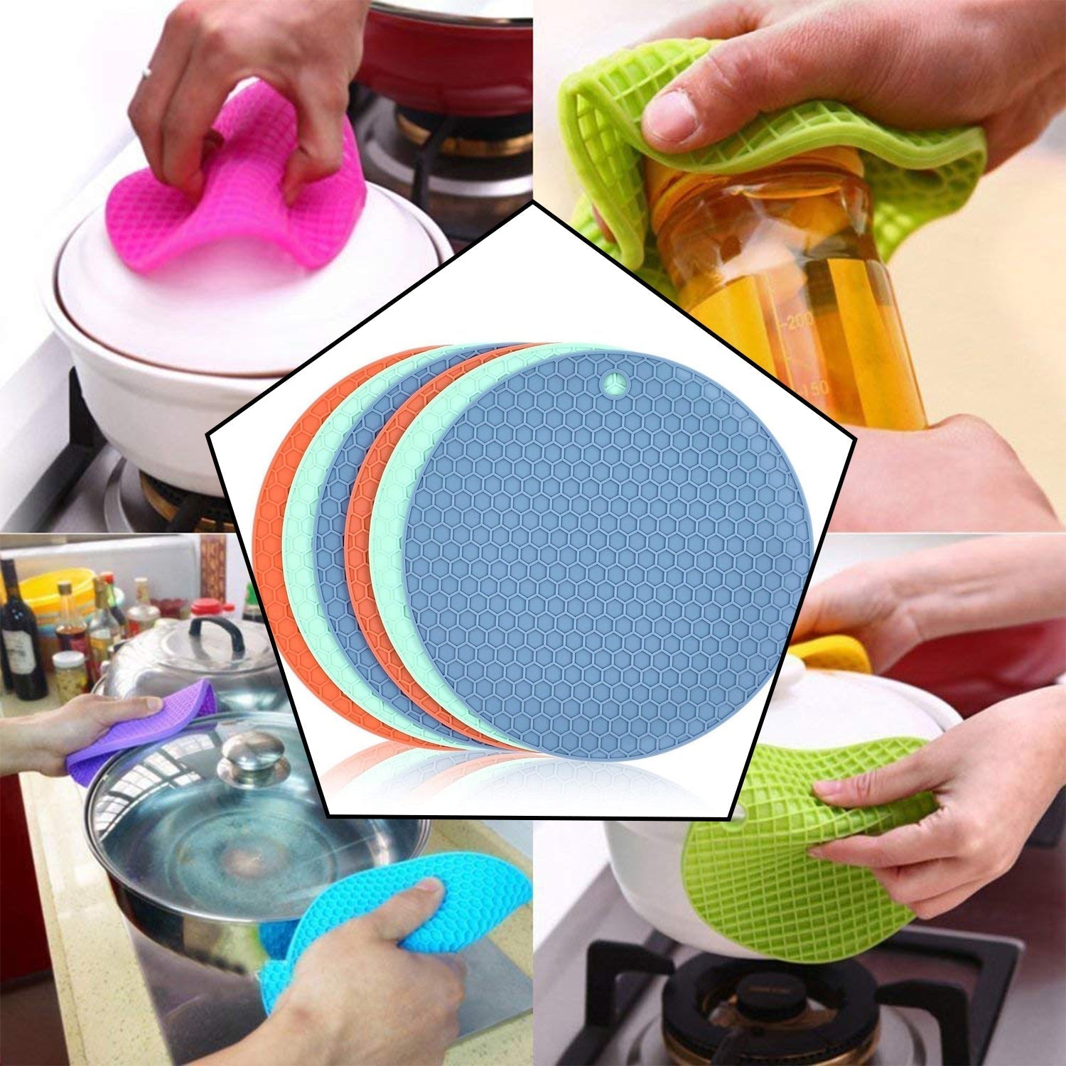 4778A Silicone Trivet for Hot Dish and Pot, Silicone Hot Pads ( 1 pcs ) DeoDap