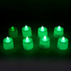 6635a GREEN FLAMELESS LED TEALIGHTS, SMOKELESS PLASTIC DECORATIVE CANDLES - LED TEA LIGHT CANDLE FOR HOME DECORATION (PACK OF 8)