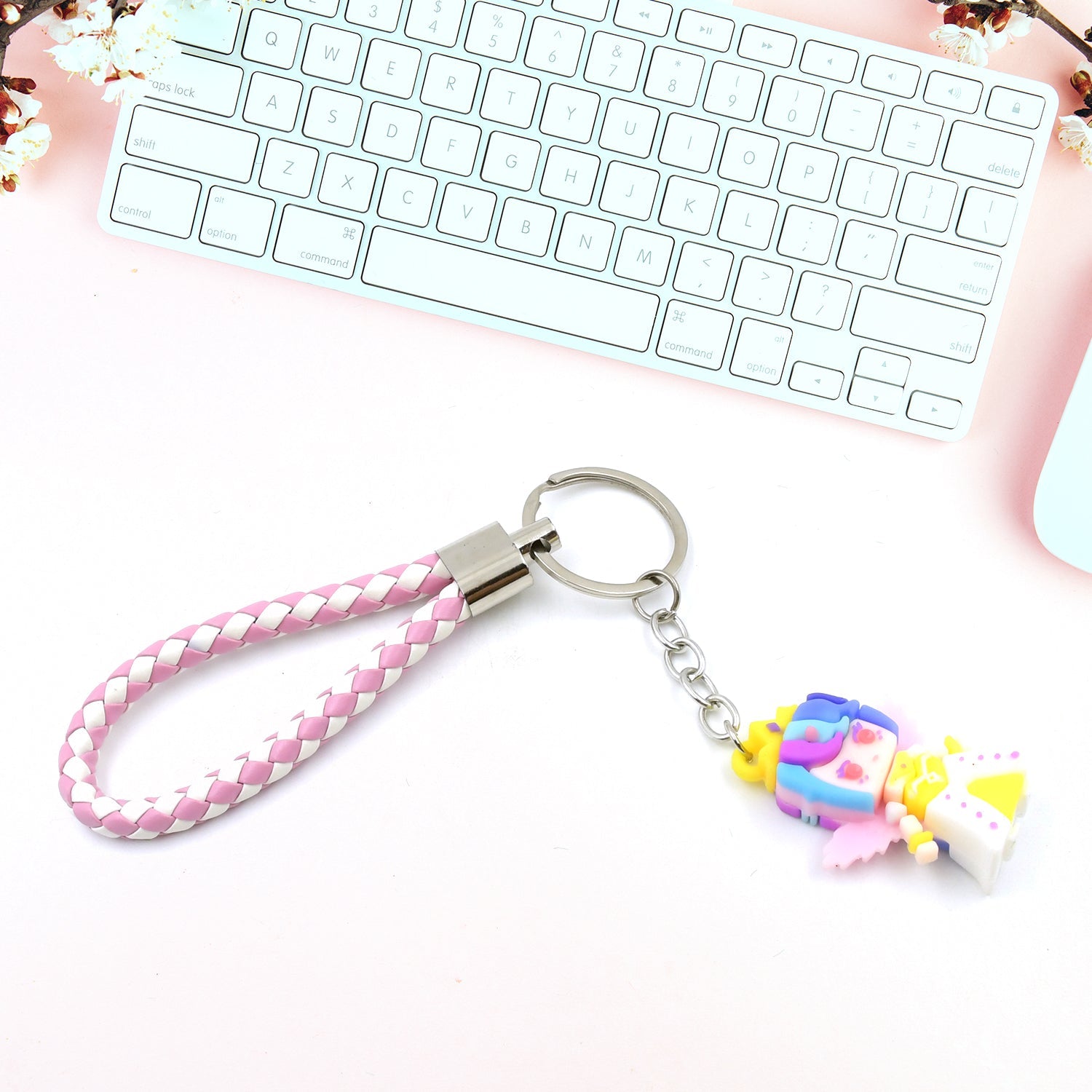 8837 Cute Keychain With Card Gift - Keychain Accessories Key Chain Backpack Charms Car Keys Keychain for Kids Girls, Unicorn Toy and Charm Key- Chain for Bag  / Door Key- Ring / car Key- Ring / Party Favor (Mix Color & Design 1 Pc )