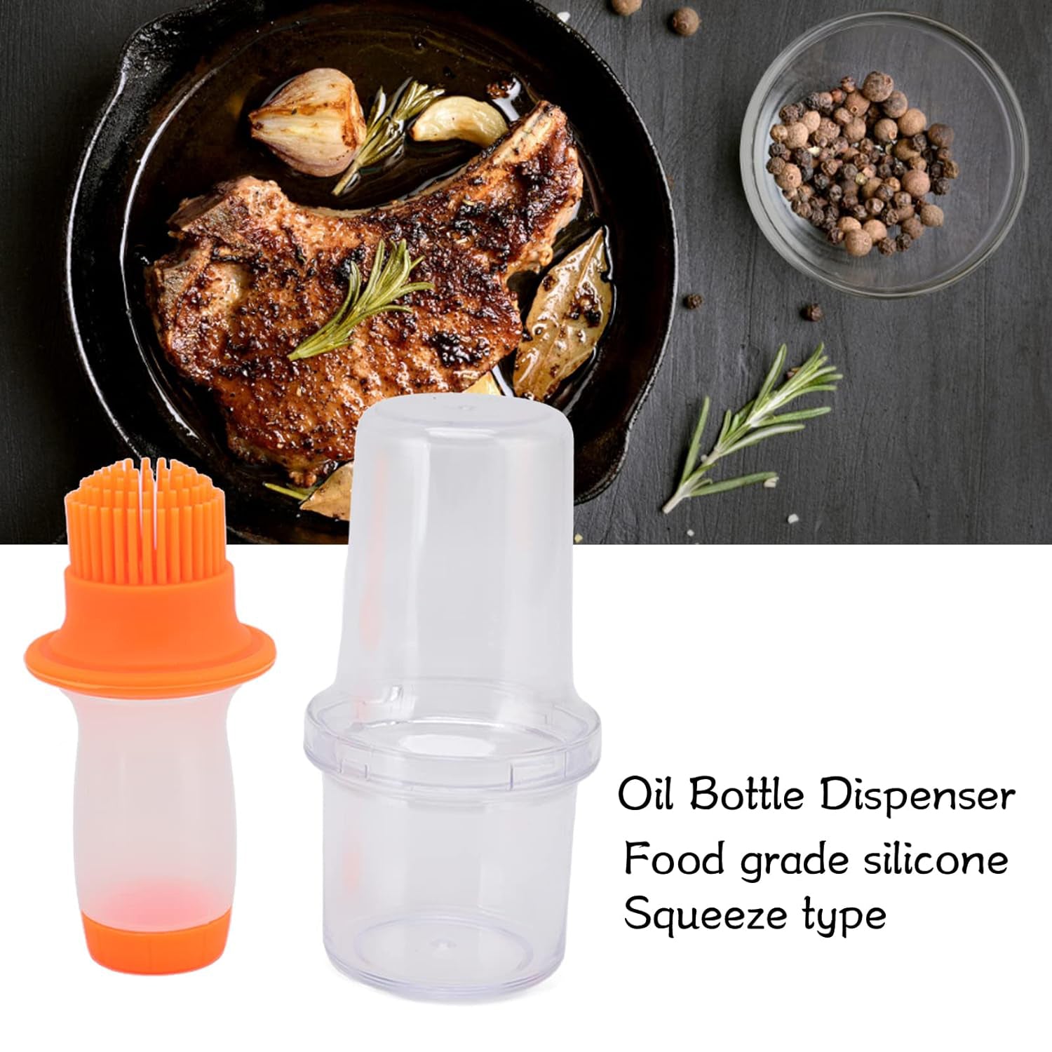 5568 Oil Bottle With Brush Oil Dispenser With Silicone Brush for Cooking Baking BBQ Seasoning Kitchen Food Grade Oil Can, Cooking Oil Dispenser Oil Sprayers (1 Pc)