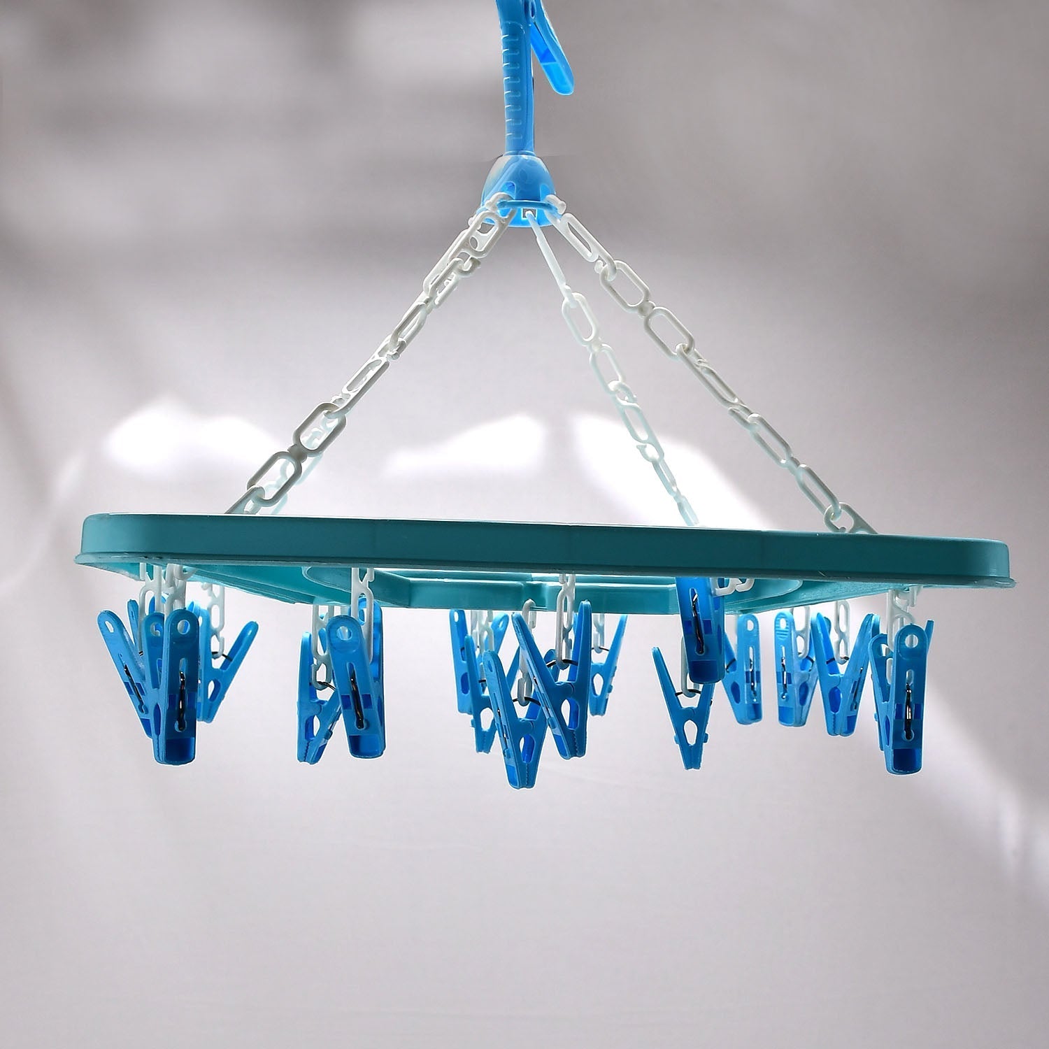 7285  Sqaure Portable & Rotatable Clips Cloth Hanger DeoDap