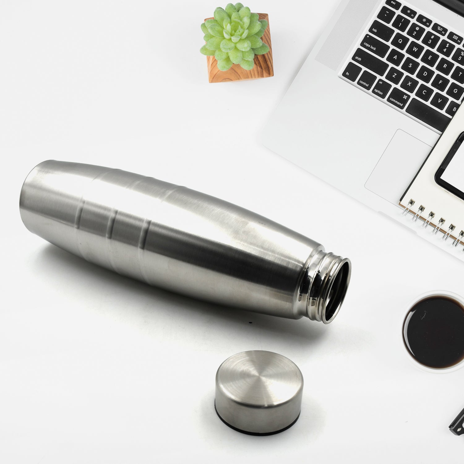 6859 Stainless Steel Sports Water Bottles, BPA Free and Leak Proof Cap and Steel Bottle silver, Steel fridge Bottle For office/Gym/School 1000 Ml