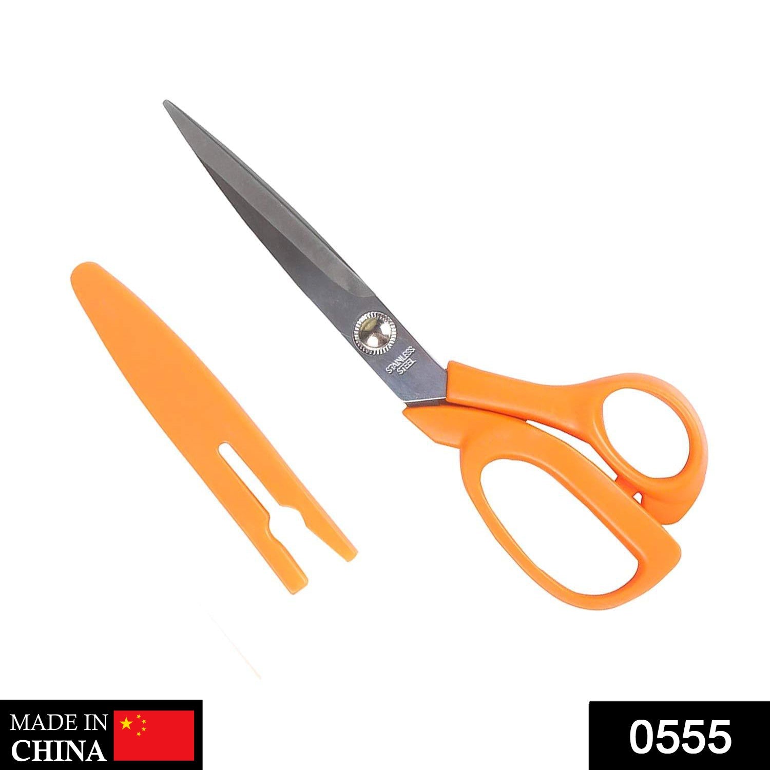 555 stainless Steel Scissors with Cover 8inch DeoDap