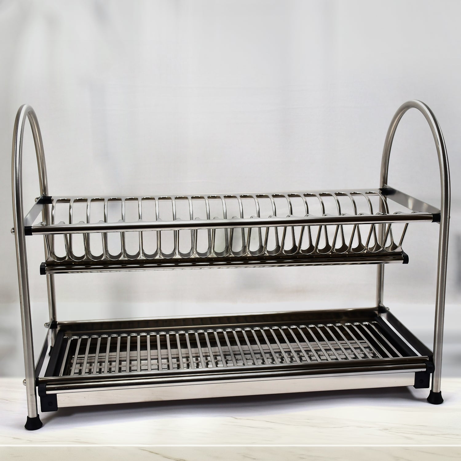 7672 Dish Rack Stainless Steel Rack 2layer Rack For Home & Kitchen Use DeoDap