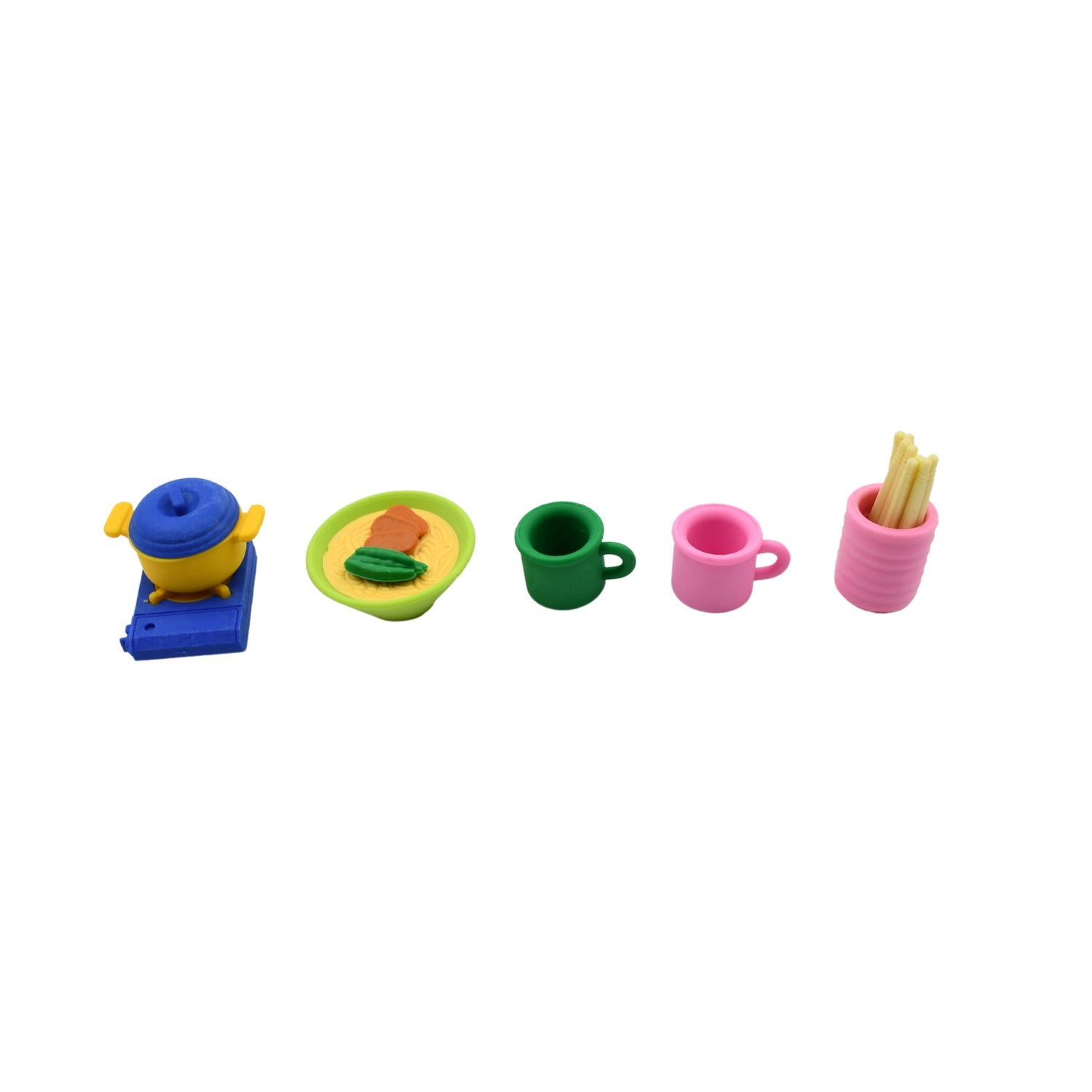 4574  Kitchen Appliances Shape Eraser, Mini Eraser Simulated Cookware Creative Cute Novelty Eraser, Children Day, Birthday Return Gifts for Kids, Childrens, Boys, Girls Kitchen Utencils Set Shaped Erasers  Set Pack of 6