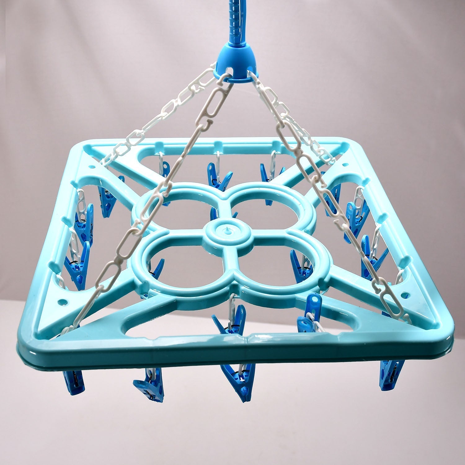 7285  Sqaure Portable & Rotatable Clips Cloth Hanger DeoDap