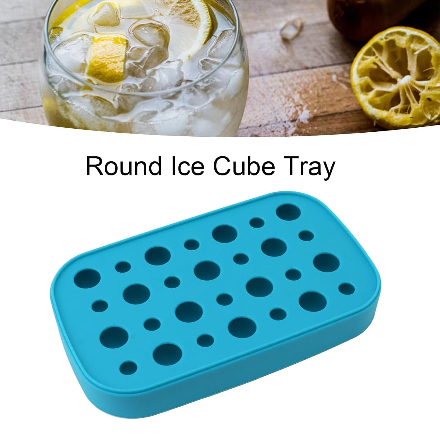 8153 Round Ice Maker Detachable Lid Easy Release Spherical Shape Handy Round Ice Tray for Dorm Mini Fridge (Multi Grid / 1 pc)