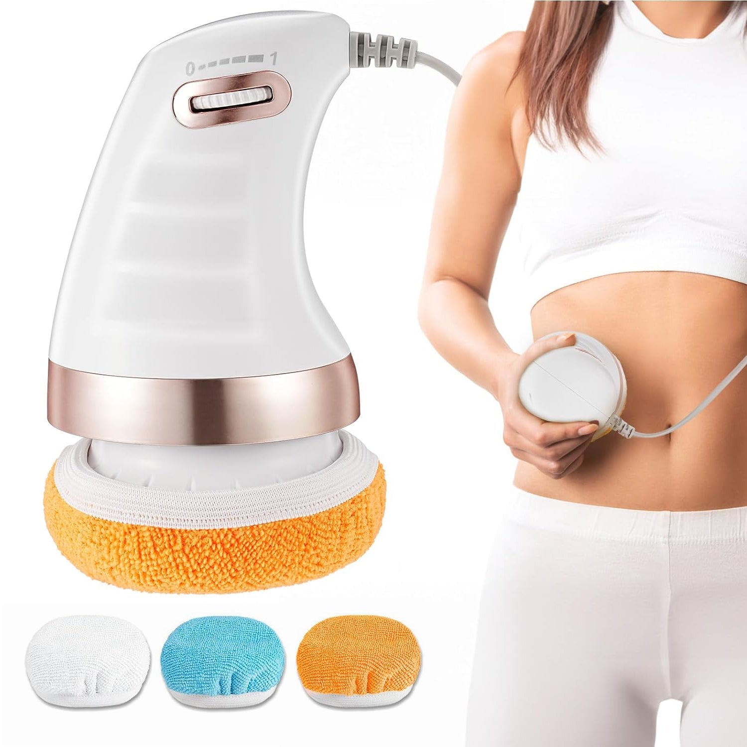 7293 Body Massager Shaping Machine | Body Sculpting Massager with 3 Washable Pads |Adjustable Speeds | Electric Handheld Massager for Belly, Waist, Legs, Arms, Butt (1 Pc)