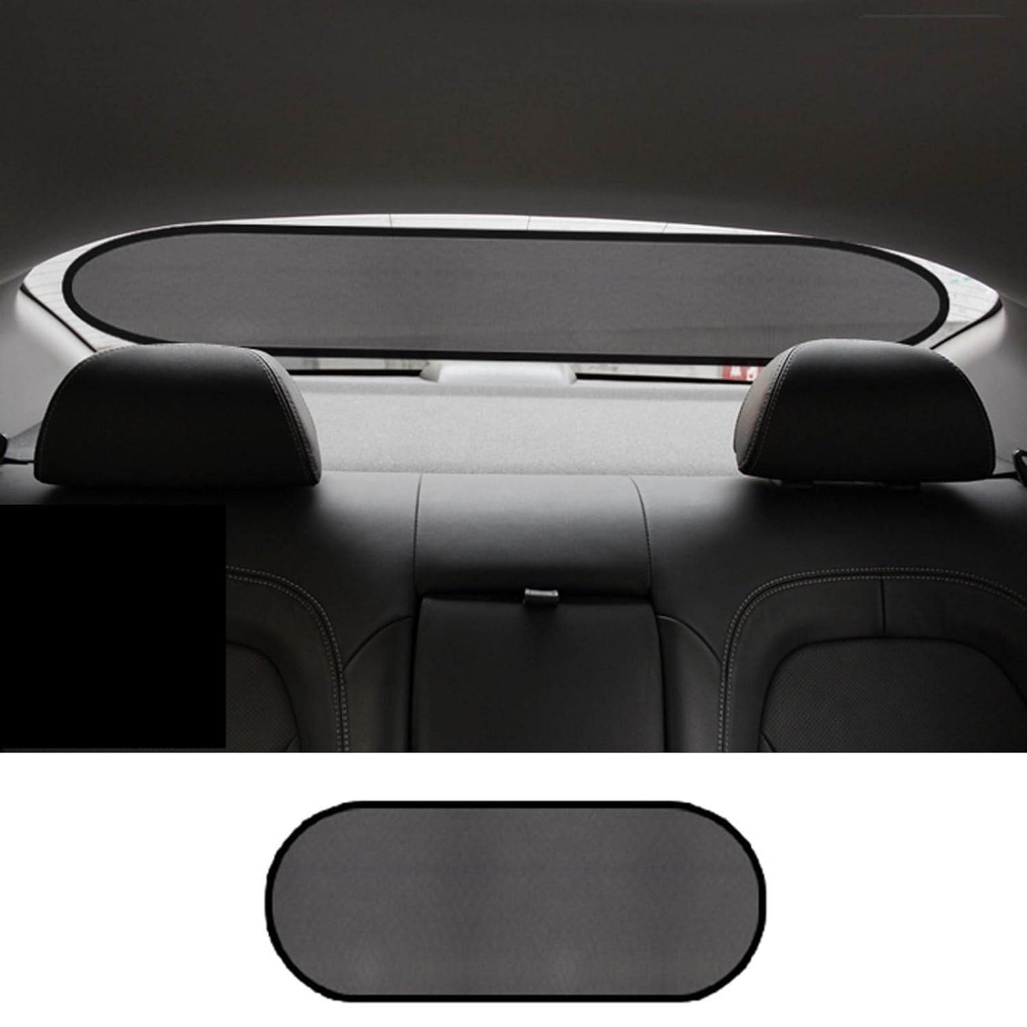 7556 Car Rear Window Sun Shade 39 x 20 Inches Foldable with 4 Suction Cups, Window Sunshade Protection Glare Reduction Shade Protect Sun