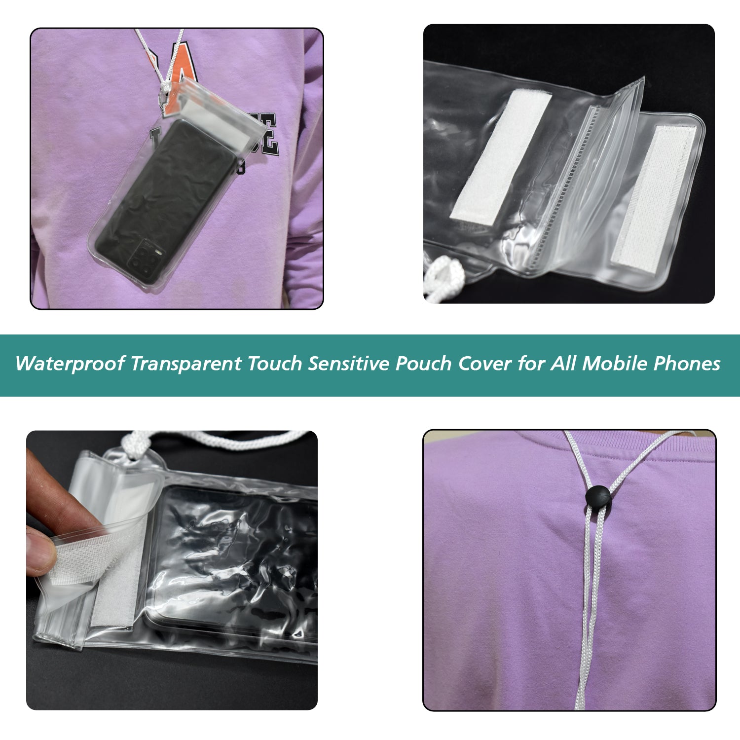 0601 Waterproof Mobile Pouch (6.2 inch , Random Colour)