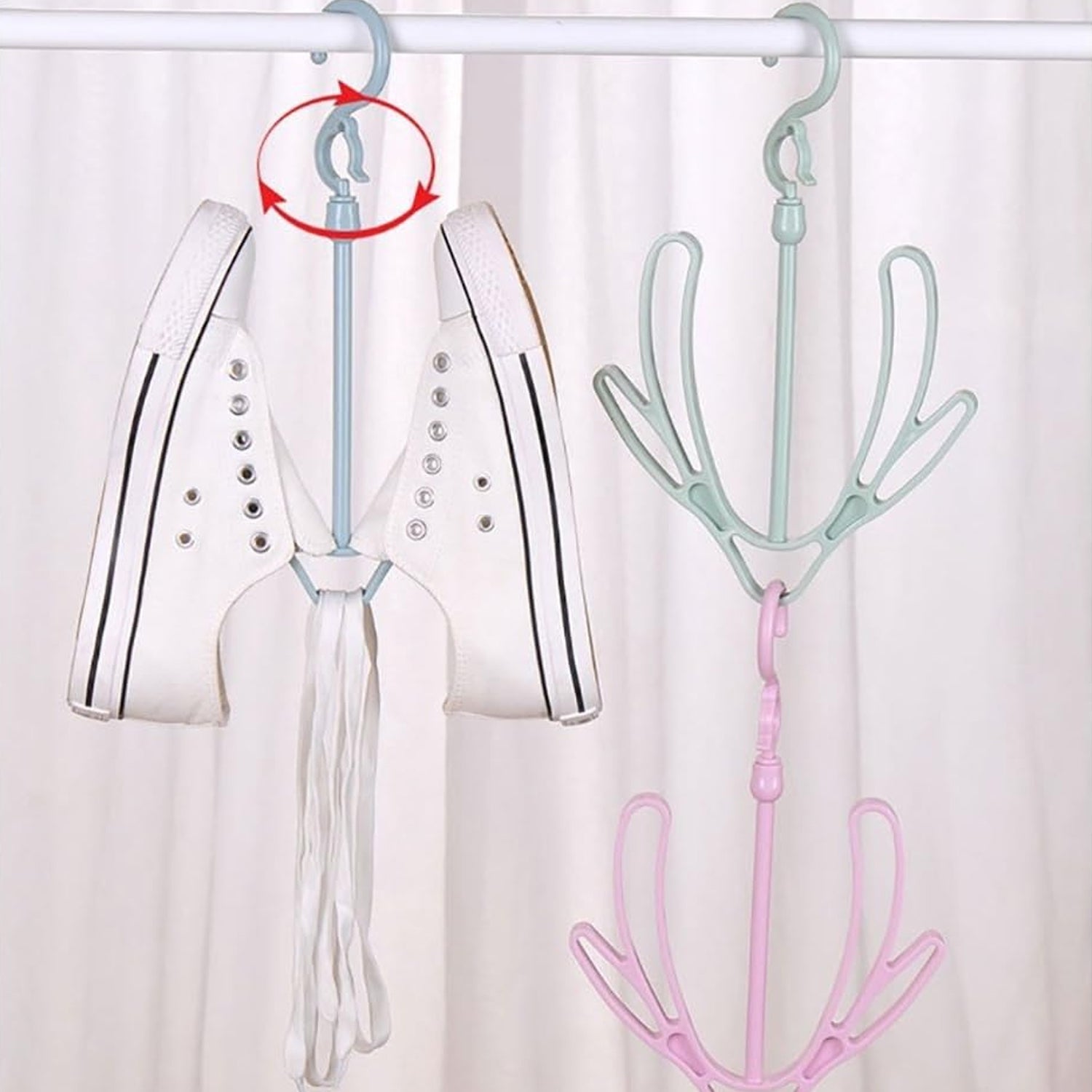 9136 Shoes Drying Hanger, Rotatable Shoe Hanging Racks for Balcony Closet (1pc)