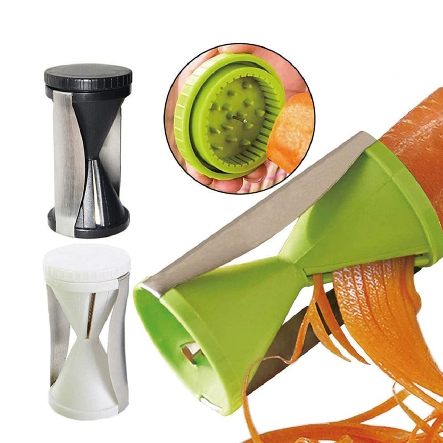 1853 Portable Spiralizer Vegetable Slicer Handheld Spiralizer Peeler Stainless Steel Spiral Slicer For Salad Vegetables Fruit Slicer