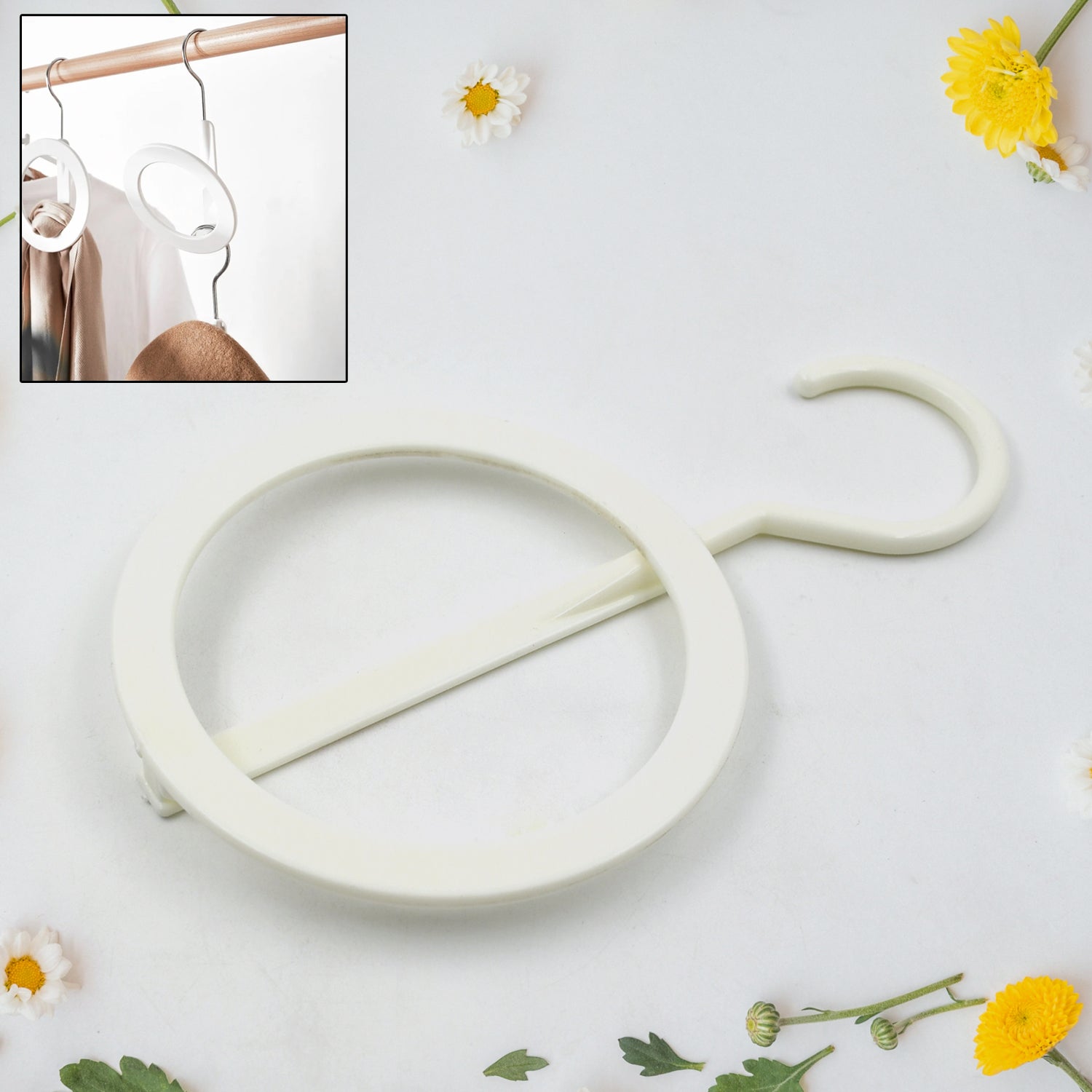 17554 Plastic Circle hanger Hat, Closet, Joint Hanger, Rings Hanger, Hat Storage, Towel, Hanger Hook, Bag Hanger Storage for Wall, Door, Closet, Bathroom (1 Pc)