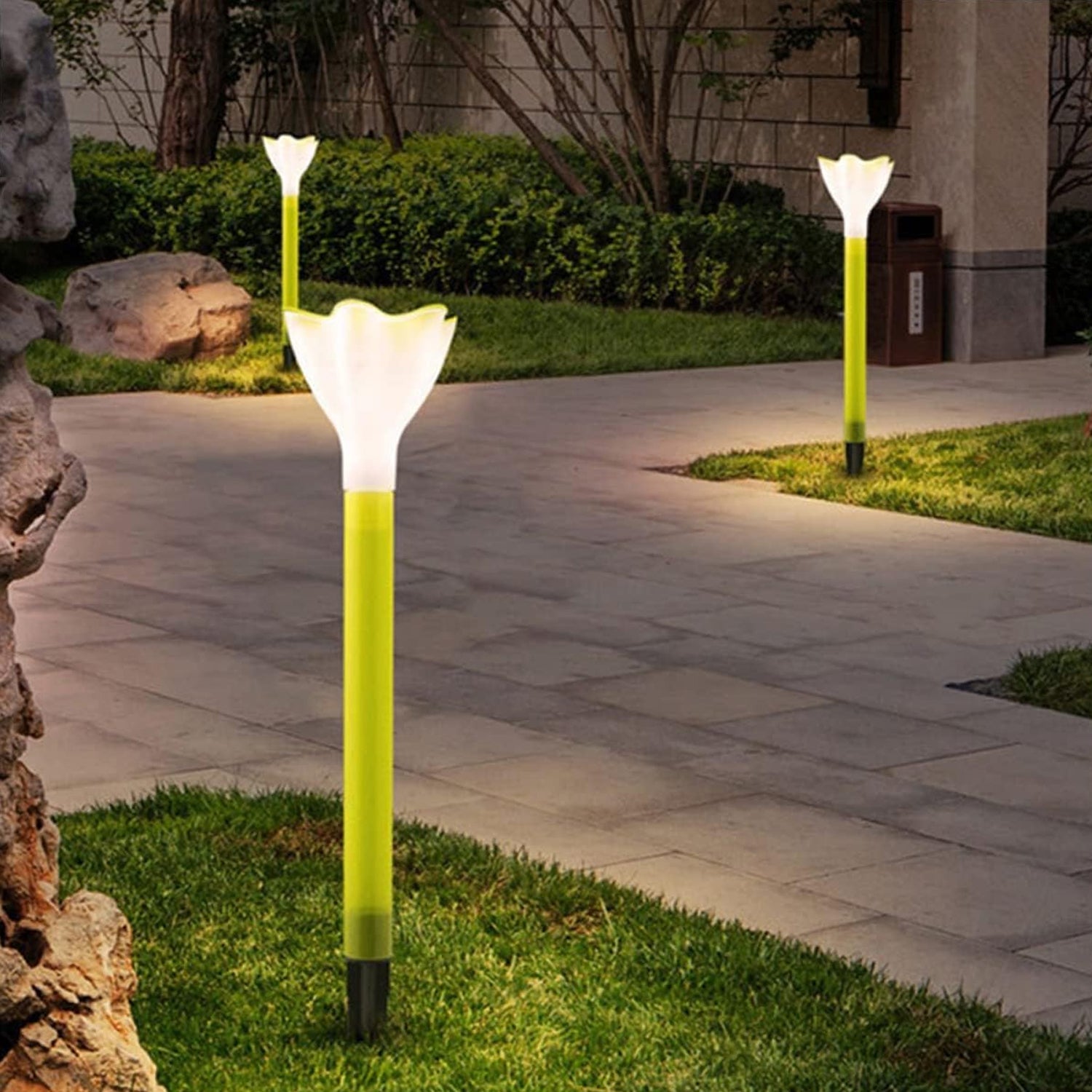 9138 Street Light Solar Flowers Lights Road Light Flower Landscape Light Decorative Yard Lights Solar Lights Garden Stake Flower Lights Solar Landscape Light in Outdoor Spotlight (2 Pc )