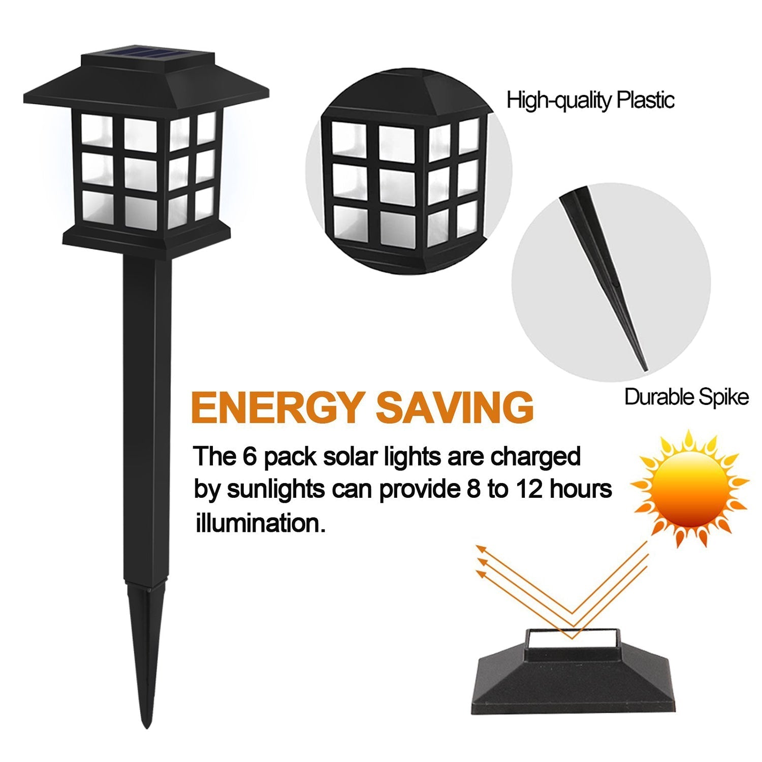 6625 Solar Garden Lights LED Outdoor Stake Spotlight Fixture for Garden Light (Pack of 2pc ) 