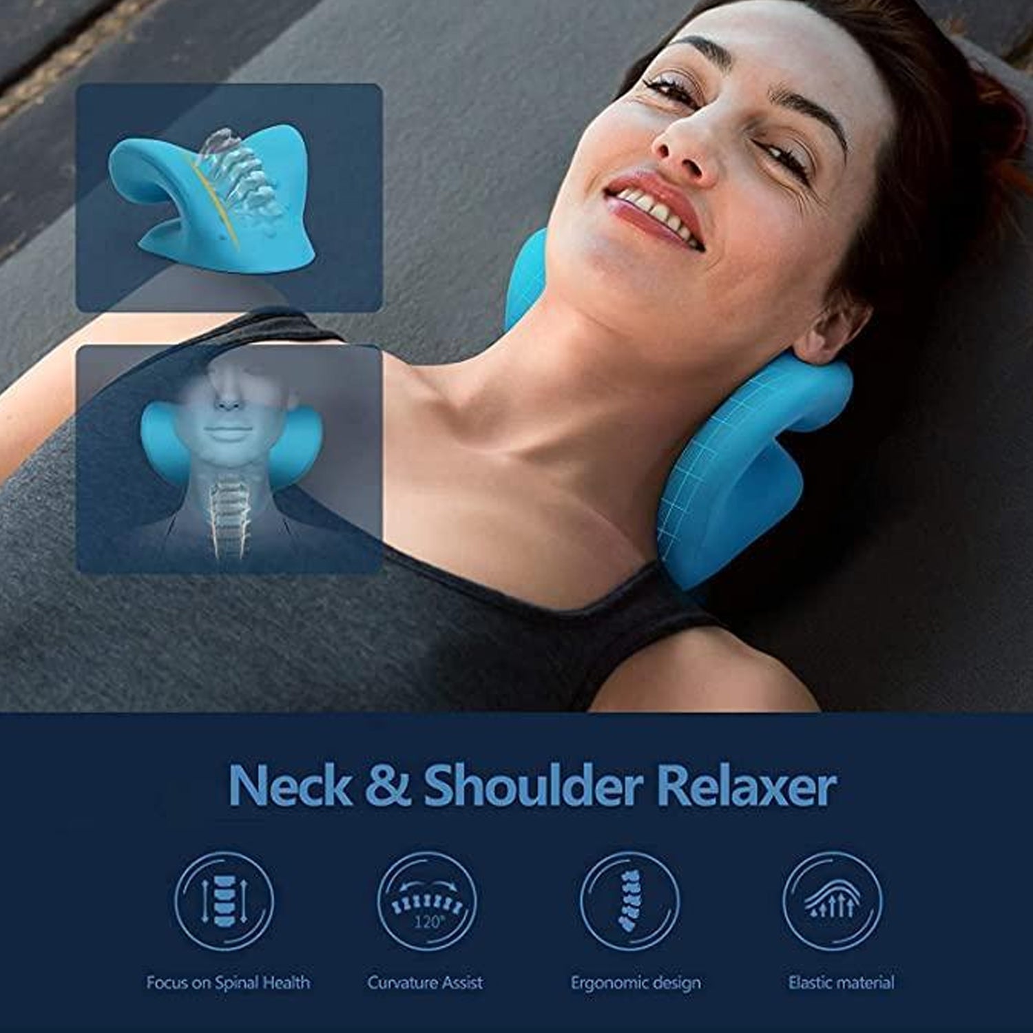 0535 Neck Relaxer | Cervical Pillow for Neck & Shoulder Pain | Chiropractic Acupressure Manual Massage | Medical Grade Material | Recommended by Orthopaedics