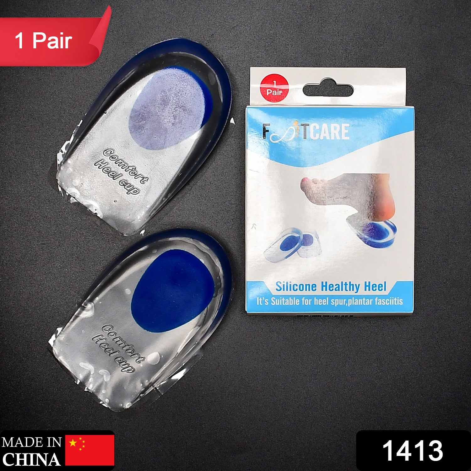 1413 Gel Heel cups Silicon Heel Pad for Heel Ankle Pain DeoDap