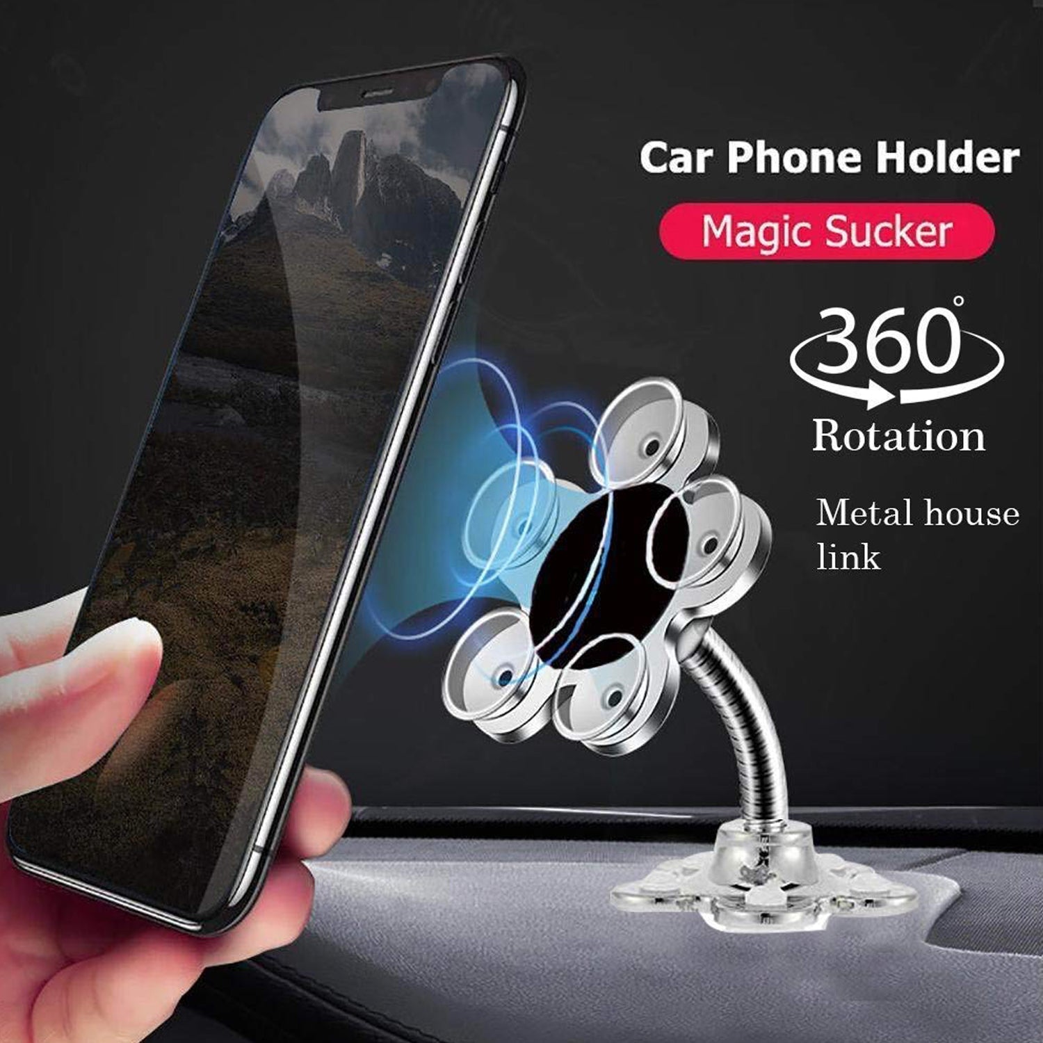 0637A Phone Holder, 360°Rotatable Phone Stand Multi-Function Double-Sided Suction Cup Mobile Phone Holder DeoDap