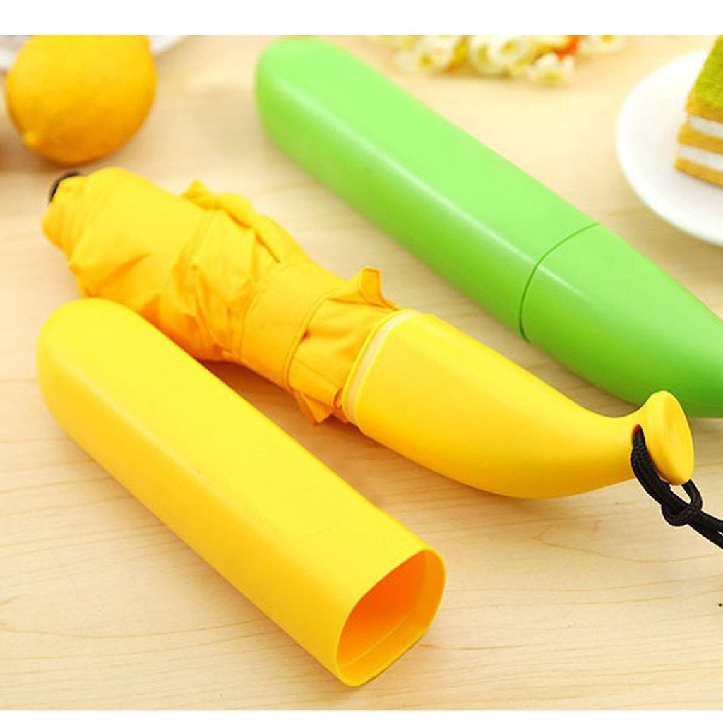 1639 Stylish Banana Shaped Mini Foldable Umbrella