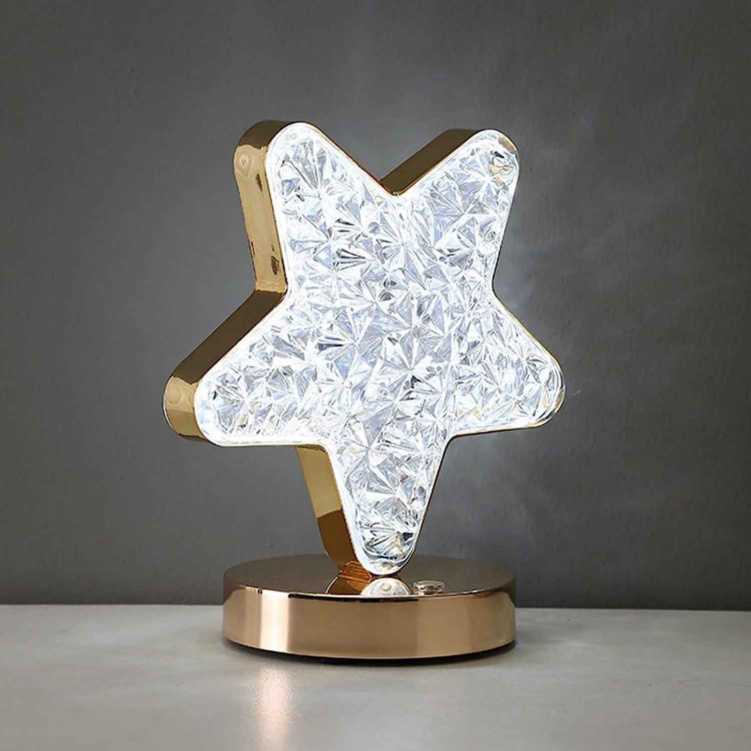 12571 Star Shape Crystal Diamond Lamp Cordless Luxury Lamp with USB Rechargeable, 3-Way Dimmable & Touch Control Decorative Nightstand Lamp for Bedroom, Living Room, Party, Restaurant Decor (1 Pc )