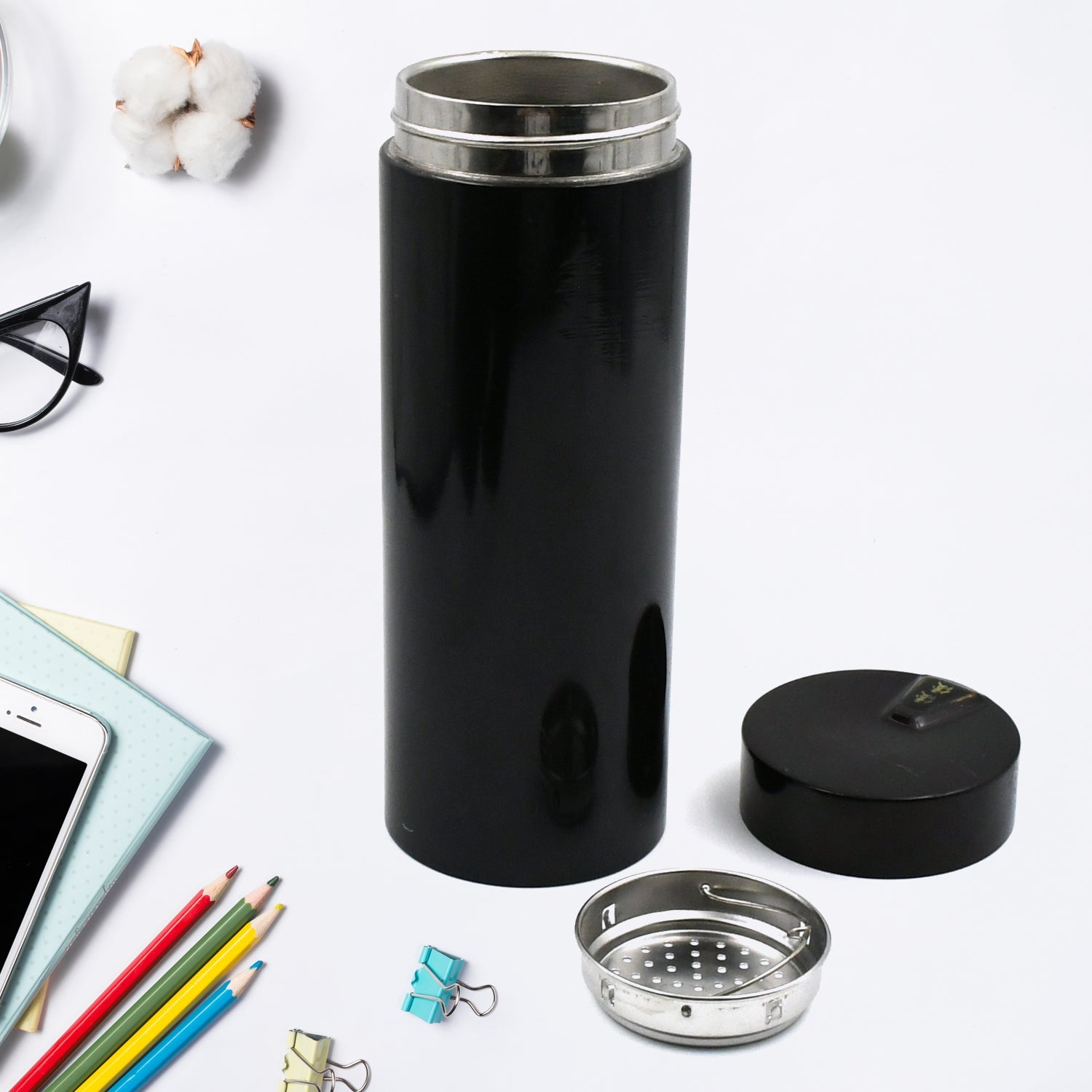 6767 Stainless Steel Double Wall Water Bottle Flask Bottle Travel Use Bottle ( 420 ml )