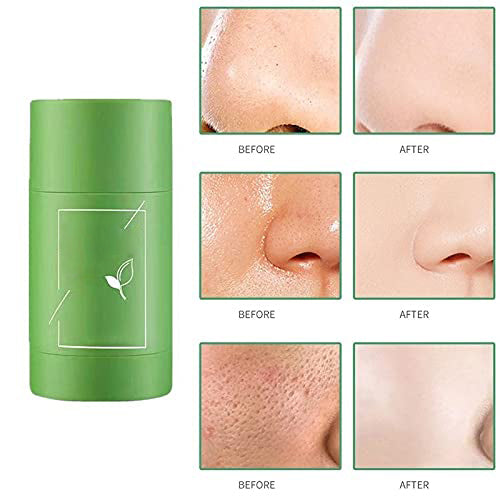 1205 Green Tea Purifying Clay Stick Mask Oil Control Anti-Acne Eggplant Solid Fine, Portable Cleansing Mask Mud Apply Mask, Green Facial Detox Mud Mask