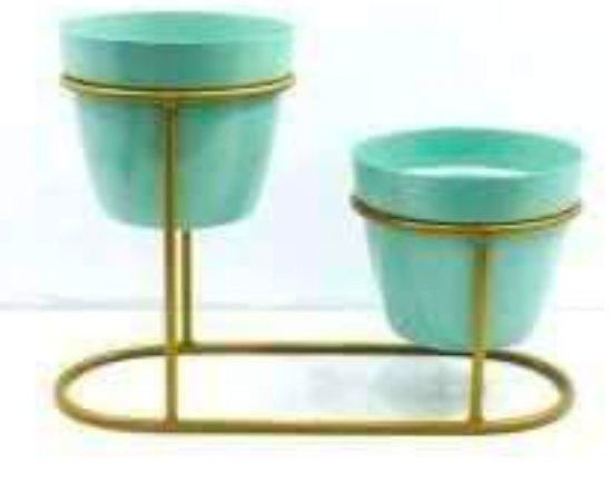 Small Golden Double Pot Stand Model No: 1302