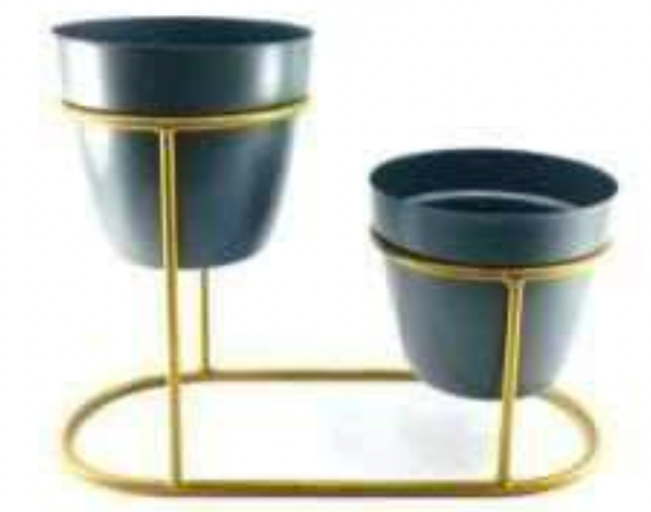 Small Golden Double Pot Stand Model No: 1302