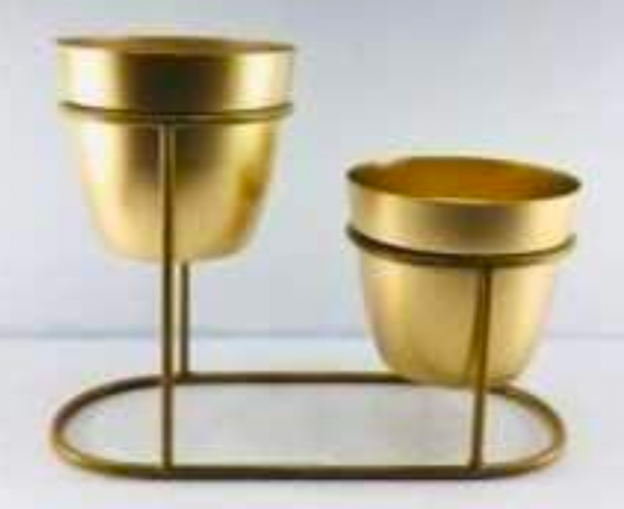 Small Golden Double Pot Stand Model No: 1302