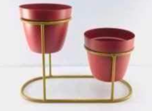 Small Golden Double Pot Stand Model No: 1302