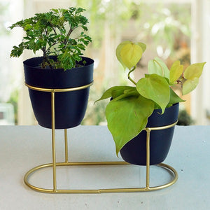 Small Golden Double Pot Stand Model No: 1302