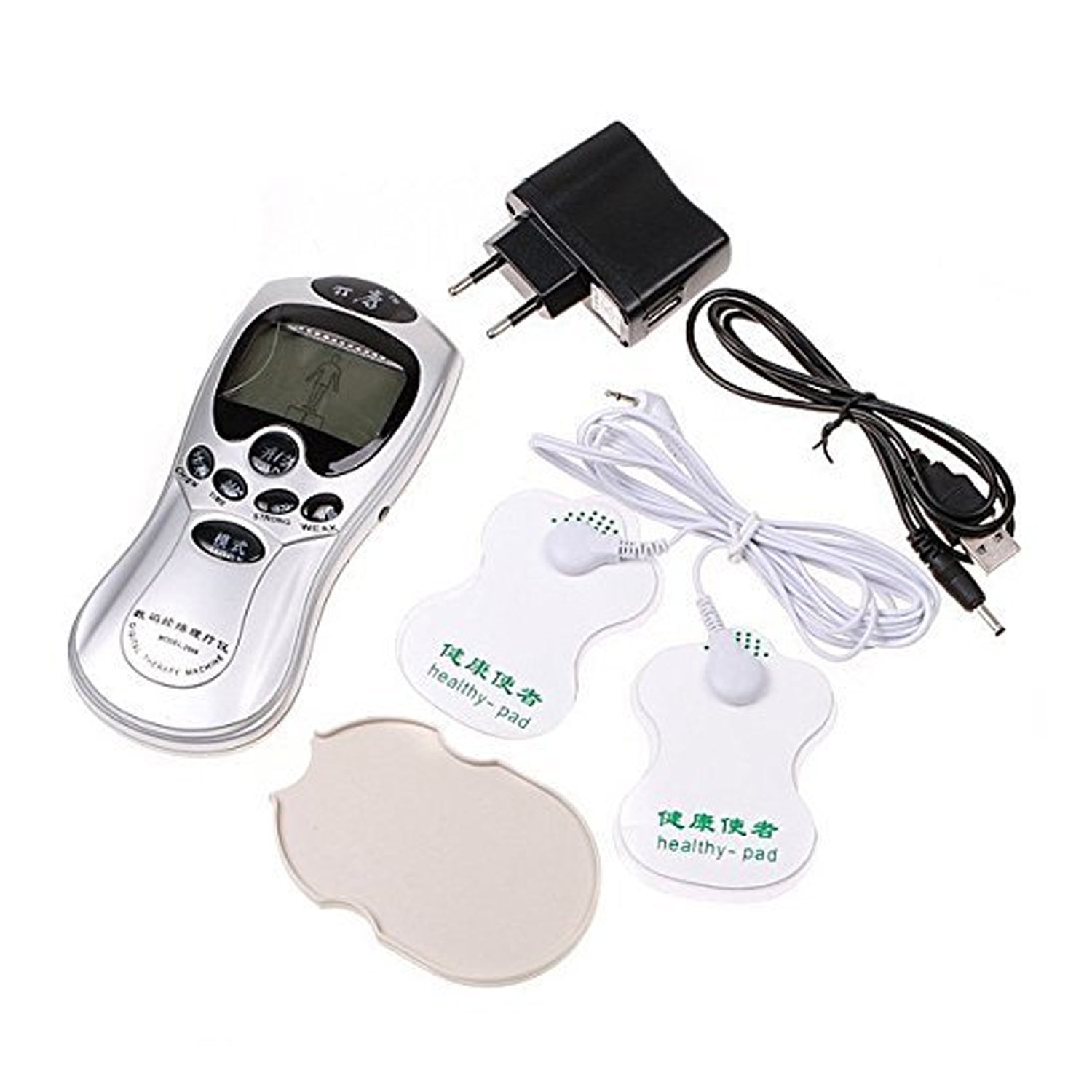 6723  Multifunctional Massager, Health Care Digital Chinese Meridian Tens Therapy Massager Relax Body Muscle Accupuncture Machine 4 Electrode Pads & Charger Adapter and Cable,  Physiotherapy, Electric Digital Therapy neck back Mane Massage