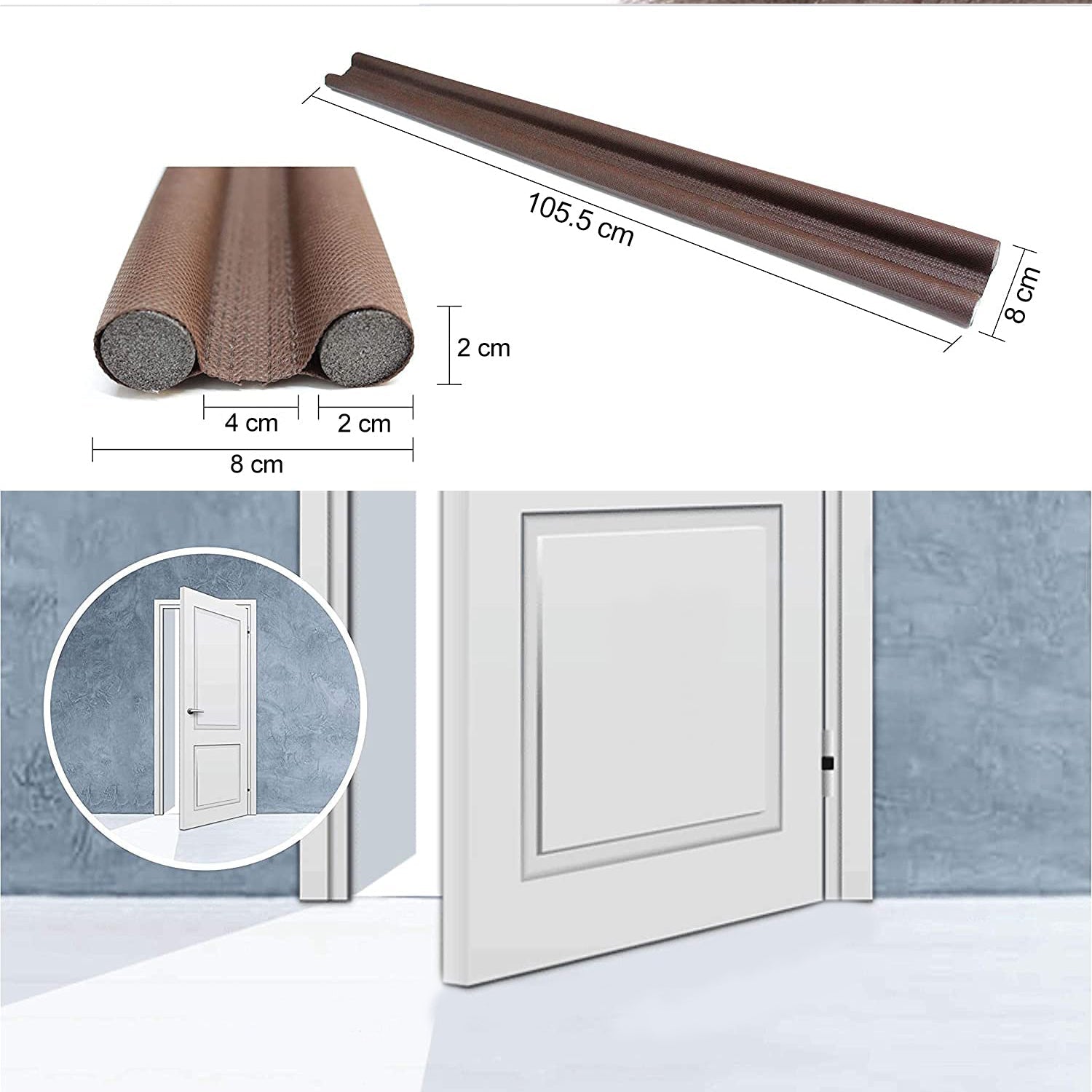 1751 Twin Door Draft Stopper/Guard Protector for Doors and Windows DeoDap