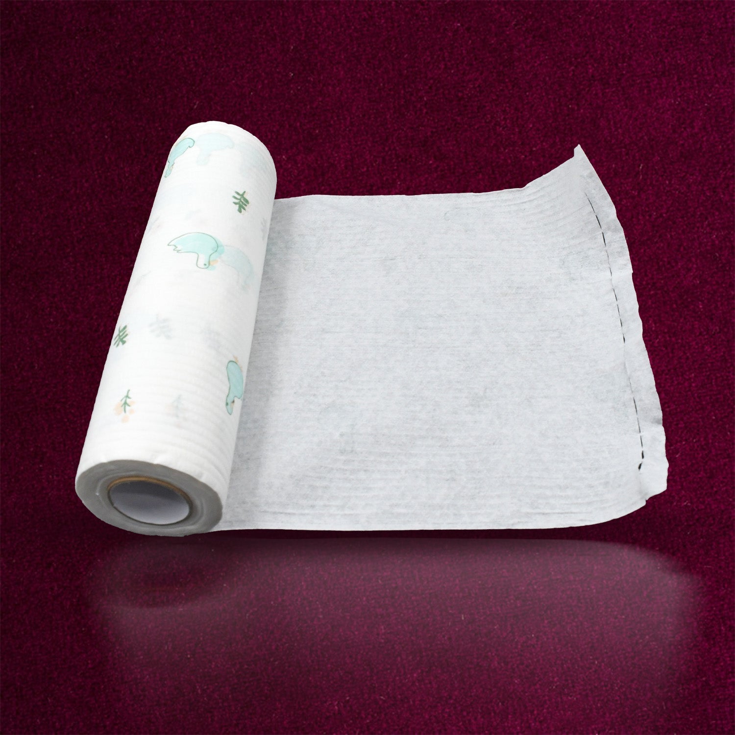 1605 Non Woven Reusable and Washable Kitchen Printed Tissue Roll Non-stick Oil Absorbing Paper Roll Kitchen Special Paper Towel Wipe Paper Dish Cloth Cleaning Cloth 45 sheets