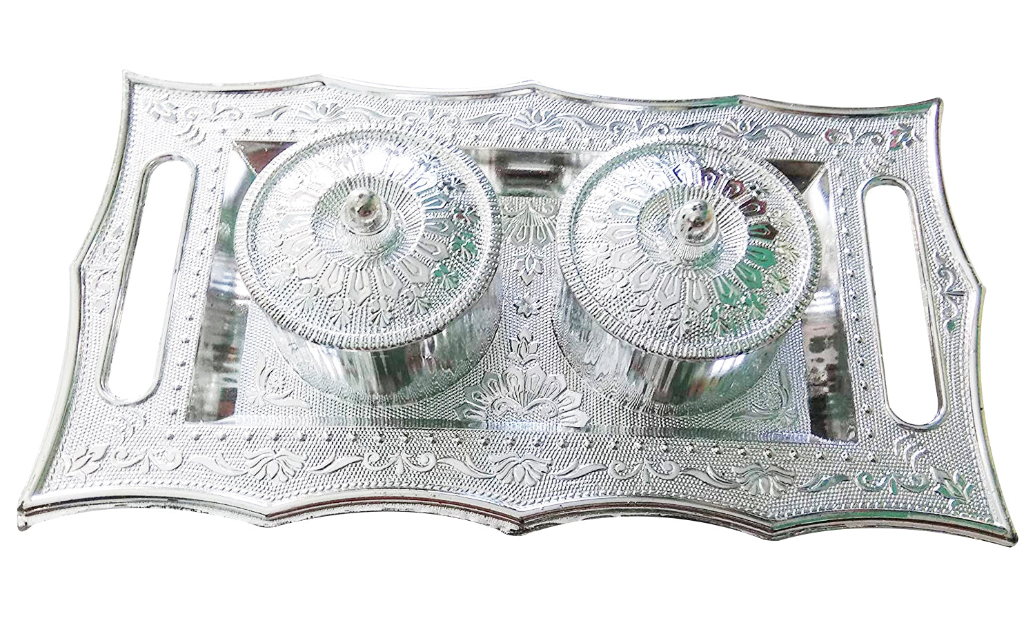 2227 Multipurpose Decorative Multi Storage Mukhwas Dani/Serving Tray DeoDap