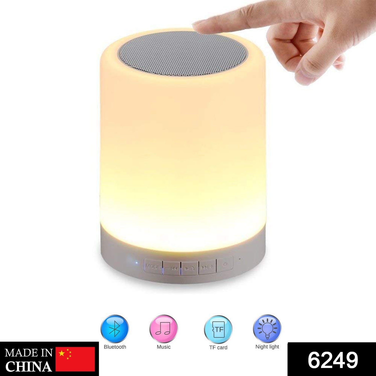 6249 Wireless Night Light LED Touch Lamp Speaker DeoDap